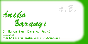 aniko baranyi business card